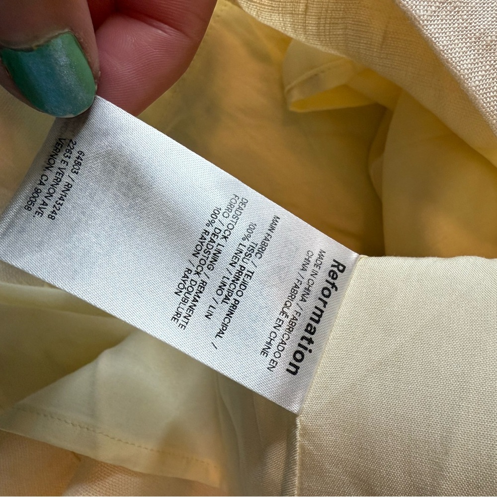 Reformation Evy Linen Mini Skirt Size 2 - Picture 5 of 6
